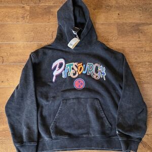 New Era Black Pittsburgh Steelers Multicolor Graphic Hoodie XL